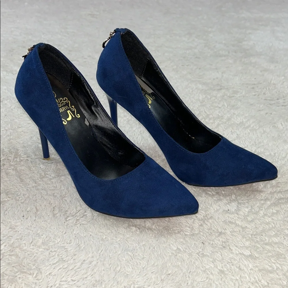 Beryl navy polue‎ pointed toe stiletto heels, size 39 or 7